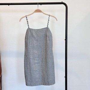 Princess Polly Missing Soul Mini Dress Grey Stripes -- Size 2